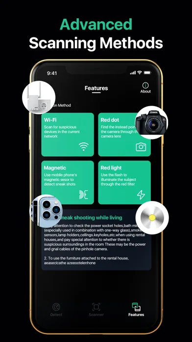 Hidden Camera Finder nearby device scanning screen