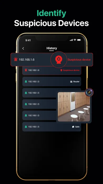 Hidden Camera Finder suspicious device results screen